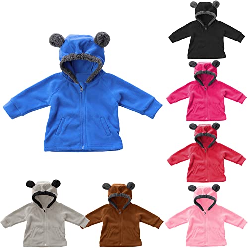 Kids Boys Cute Warm Winter Jacket Thicken Fleece Bear Ear Hooded Coat Zipper Windproof Outerwear Jackets With Pocket3