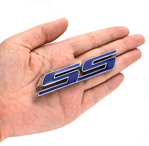 Image of Aimoll 2pcs SS Emblems ABS Sticker 3D Logo Replacement for Impala Cobalt Camaro 2010 2011 2012 2013 2014 2015 2016 2017. (Blue)