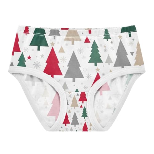 Colorful Christmas Trees Kids Underwear Girls, Toddler Briefs, Cotton Girls Underwear, 2–8 Years