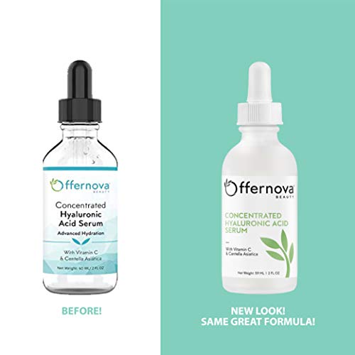 Concentrated Hyaluronic Acid Serum With Vitamin C & Centella Asiatica - Pure Organic Vegan Ingredients - Best Anti-Aging Anti-Wrinkle For Face Eyes Lips- Suero Concentrado De Acido Hialuronico #TOP1