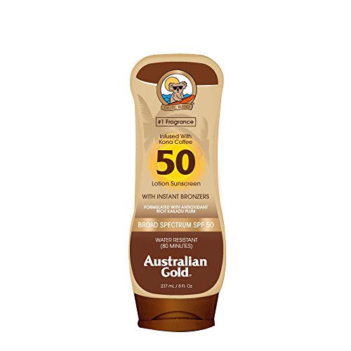 Australian Gold Moisture Max Exotic Blend Very Water Resistant Sunscreen with Instant Bronzer SPF 50