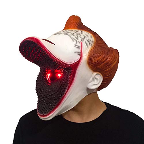 XUMING Es Pennywise Máscara Payaso, Disfraz de Halloween de Miedo, Látex no tóxico, Peluca Realista para Adultos de Fiesta Decoración Cosplay,1