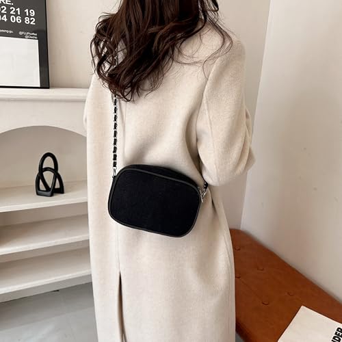 Personalized Crossbody Bag for Women Small Purse with Custom Embroidery Name Knit Shoulder Bag with Adjustable Chain Strap4