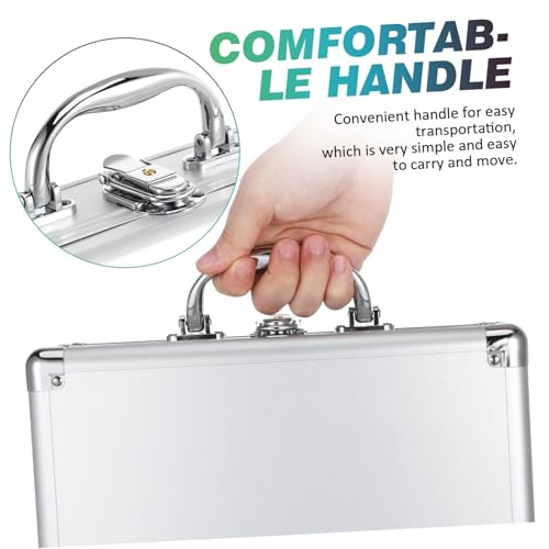 Angoily Aluminum Alloy Multi-Functional Briefcase Waterproof Tool Storage Case Removable Dividers Portable Aluminum Carrying Case for Tools Makeup and Instruments3