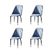 QIFFIY Sedia retrò Pelle 4pcs Nordic Light Luxury Dining Chair Casa Tavolo da Pranzo Sedia in Acciaio al Carbonio di Moda scrivania Sgabello Negoziare Sedia Morbida Sedia da Pranzo (Color : Blue-1)