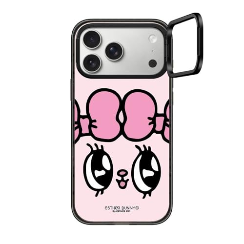 CASETiFY �C���p�N�g �����O�X�^���h iPhone 17 Pro Max �P�[�X [�X�^���h�@�\/MagSafe�Ή�/�ϏՌ�] - Esther Bunny Full Face Phone Case - �u���b�N