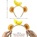 Beviliu Animals Ears Headband Realistic Monkey Ears Headband Plush Monkey Costume Yellow Banana Costume Halloween Christmas Funny Headband for Washing Makeup Cosplay Theme Party