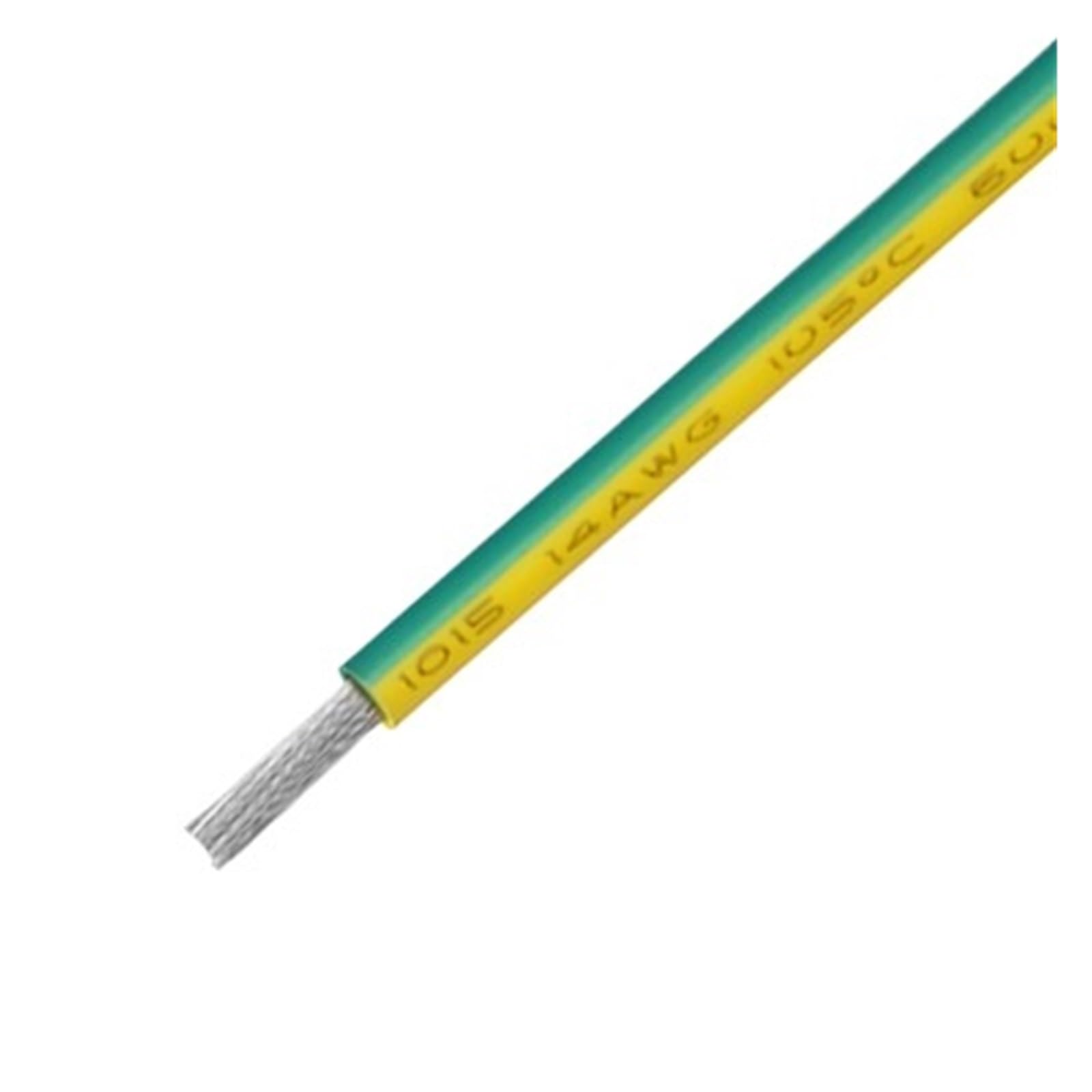 Cable electrónico de Cobre estañado con Aislamiento de PVC, Cable electrónico UL1015 de 1/5M for iluminación de lámpara, 12, 10, 8AWG(Yellow Green,5m 10AWG)