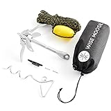 WISE MOOSE Kayak Anchor - Portable Kayak Anchor Kit with 50 Ft. Rope, Rustproof Boat Anchor for Jet Ski, Canoe, Folding Kayak Fishing Accessories - Ground Screw Anchor Included