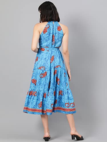 Image of KOTTY Polyester Fit and Flare Midi Women Dress