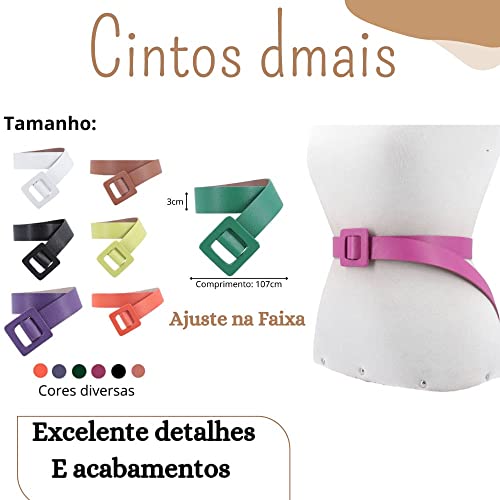 Cinto Faixa em Couro Legítimo Macio e Resistente 85 DMAIS Cinto de Couro Largura 3cm Tamanho 107cm A