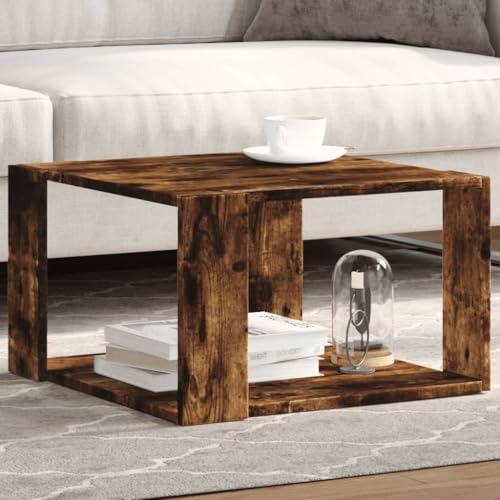 Snsowed Mesa de Centro Madera ingeniería Roble Ahumado 51,5x51,5x30 cm, Mesa Baja Salon, Mesa Centro Salon, Mesa Auxiliar, Mesa Cafe, Mesita Salon, Muebles De Salon Modernos - 848140