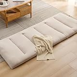 ごろ寝マット 6つ折りお昼寝マット タオル生地 長座布団 折りたたみごろ寝布団 ゴロ寝 ごろね おひるね ロングシートクッション コンパクト 休憩 車中泊マットレス ポータブル 畳める 固綿入り 体圧分散 五層構造 収納用のストラップ付き 70*180cm ベージュ 折り目なしパッケージ