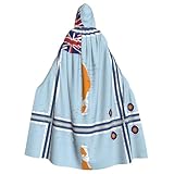 Taille unique : taille unique avec drapeau des îles Marshall Map02 - Longueur : 147 cm - Capuche : 38,1 cm - Cape à capuche pour adulte pour Halloween vous donnant une apparence spectaculaire et élégante.