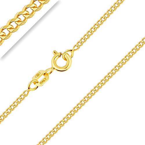 PLANETYS - Chaîne Maille Gourmette Or jaune 9 carats (375/1000) Largeur 1.5 mm Longueur: 40 cm
