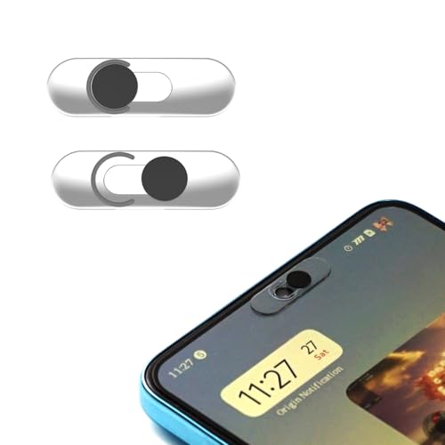 MonTelulu Front Camera Cover -Smartphones Webcam Cover Protect Privacy Camera Privacy Covers Compatible for Galaxy Pixel & iPad Ultra-Thin Transparent Privacy Protection Slide 2 Pack