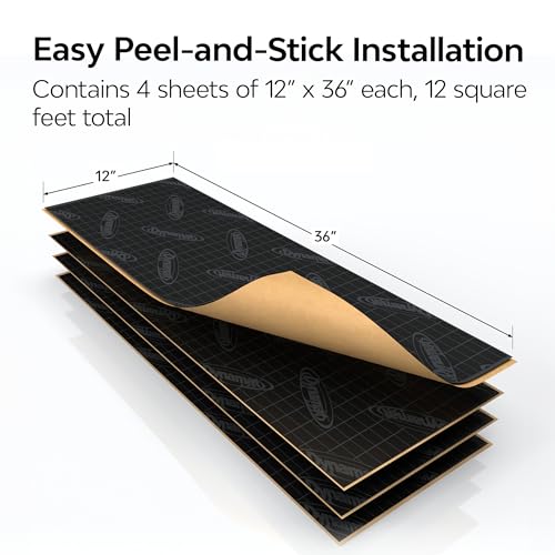 Dynamat Xtreme Sound Deadening Car Insulation Door Kit 10435 – Pre Cut Noise Dampening Kit for 2 Standard Car Doors – Easy Self Adhesive Install – Made in USA – 4 Sheets 12”x36” Each, 12 sq ft total