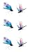 Set of 5 Waterproof Temporary Fake Tattoo Stickers Watercolor Blue Red Dragonfly