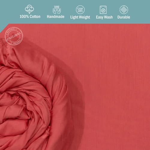 Image of 100% Pure Cotton Mulmul Fabric Material | Reusable Ultra Fine Mulmul Fabric | Lightweight Soft Smooth Piece Linning, Stole, Dupatta, Cushion Pillow Cover (Melon Peach, 1 Meter)