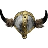 Ce casque viking d'apparence authentique présente des cornes emblématiques un design détaillé qui capture l'essence des guerriers berserkers vikings du Moyen Âge, ce qui le rend idéal pour les fêtes costumées, les productions théâtrales les festivals de musique.