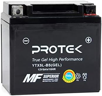 Protek YTX5L-BS YT5L-BS YTZ7S 12V 5Ah Sealed AGM Gel Type Battery Maintenance Free Factory Activated For Motorcycle Dirt Bike Powersports ATV UTV PWC Snowmobile