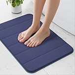 wyewye Memory Foam Bath Mat 40x60 cm Navy Blue - Ultra-Soft, Non-Slip, Super Absorbent Bathroom Rug