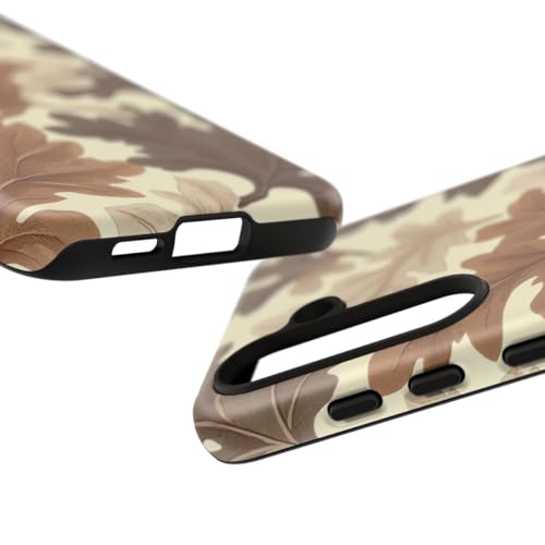 Coque Samsung Galaxy S24 marron mate motif feuille de chêne rigide