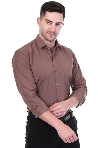 Sparrow-Outfit-Mens-Cotton-Blend-Regular-Fit-Shirt-Casual-Wear-Formal-Shirts-for-Men-and-Boys-Spread-Collar-Long-Sleeve-Button-Down-Shirt-for-Office-Parties-Special-Occasions-Nutty-Brown Sparrow Outfit Men’s Cotton Blend Regular Fit Shirt | Casual Wear Formal Shirts for Men and Boys | Spread Collar Long Sleeve Button Down Shirt for Office Parties Special Occasions (Nutty Brown)
