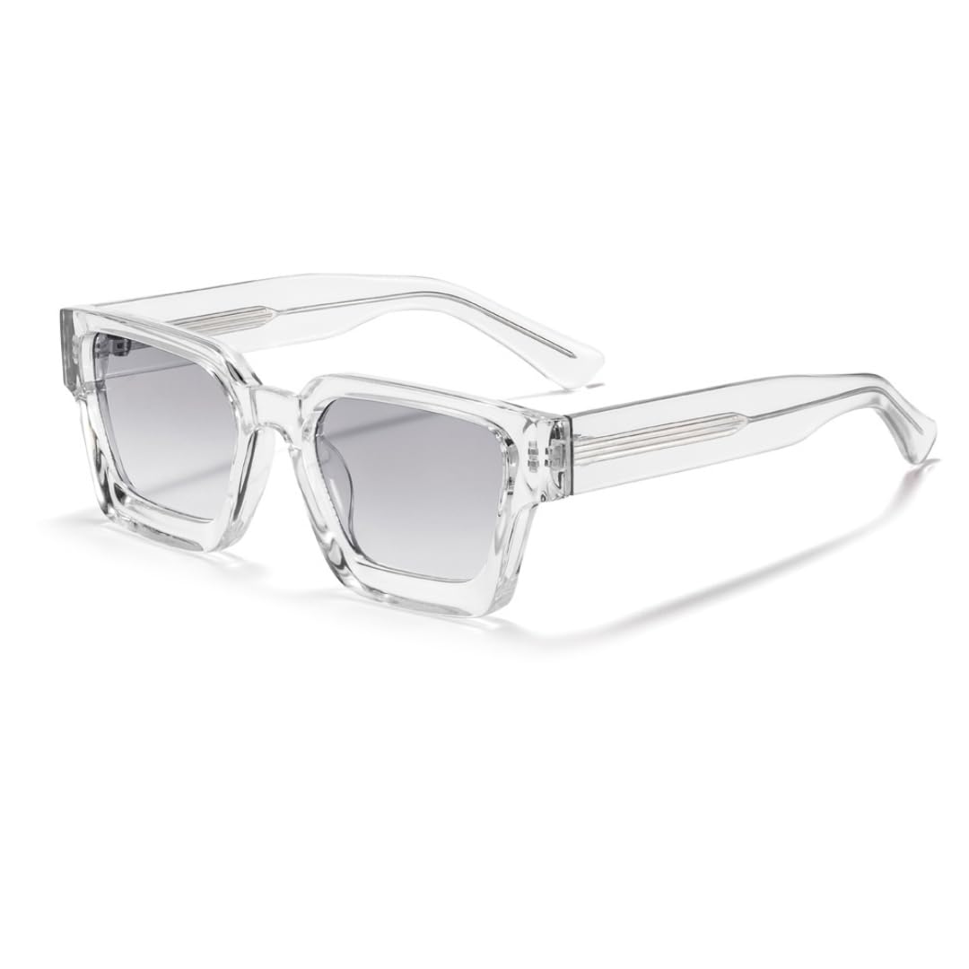 Occhiali da sole vintage da uomo con montatura spessa quadrata, design punk sfumato, occhiali da sole spessi retrò da donna, occhiali da viaggio per feste