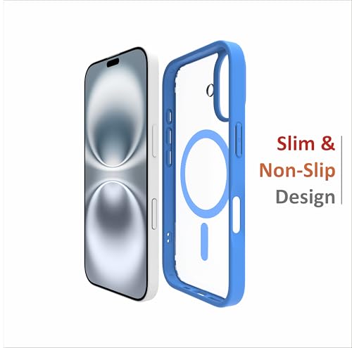 Image of for iPhone Case 16 Plus, [Anti-Yellowing Technology] [Military Grade Drop Protection] Shockproof Slim Hybrid Phone Case for iPhone 16 Plus - Sea Blue