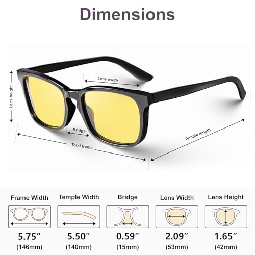 Image of VISOONE Blue Light Blocking Glasses Square with Anti Computer Glare for Gaming Women and Men MONTANA