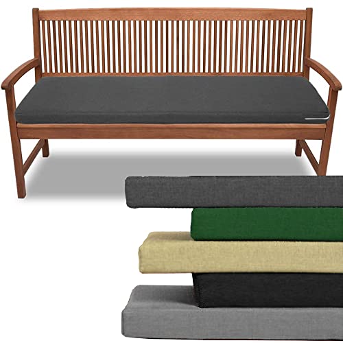Brillars Bench Cushion Pad Outdoor Indoor - Garden Kitchen Furniture 2 Seater 108x45x6cm Charcoal...