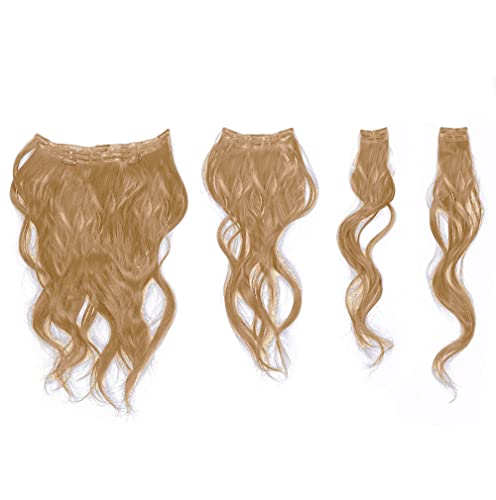 22" Wavy Fineline Extensions Color R25 Ginger Blonde - Hairdo Hairpieces 4 Piece Kit Clip In Tru2Life Heat Friendly Synthetic Fine Hair Flat Iron Curl Blow Dry #TOP2