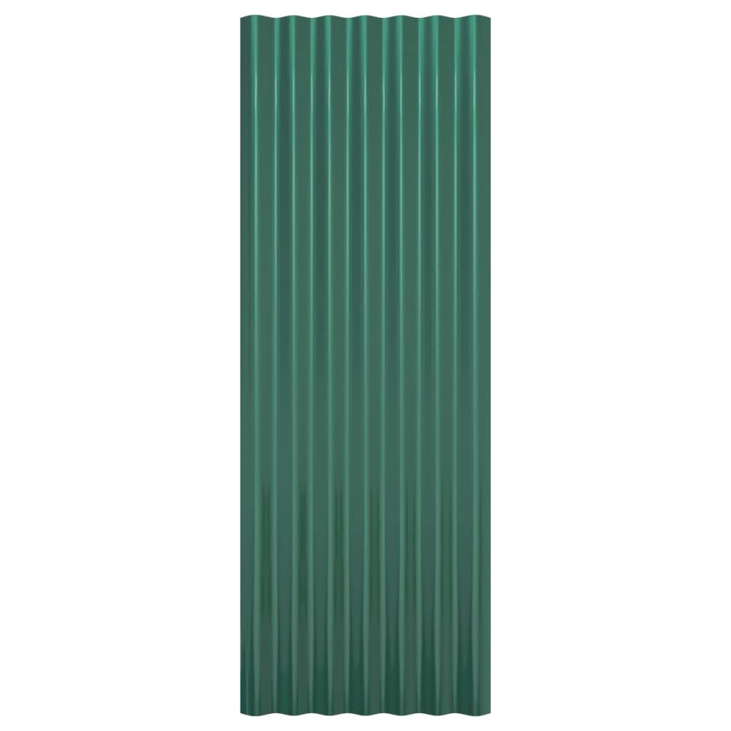 INLIFE 319142 - Paneles de techo (12 unidades, acero recubierto de polvo, 100 x 36 cm, 12,02 kg), color verde