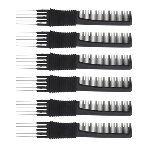 Hemobllo Peine Cabello Multifunción Acero Inoxidable 6 Unidades Tamaño Portátil Para Peluquería Uso Profesional y Domiciliario Dientes Lisos Ergonómico Cómodo