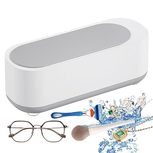 KRLZ Jewelry Cleaner, Portable Ultrasonic Cleaning Machine at Home or Travel Use, Ultrasonic Cleaner for Jewelry Eyeglasses Watches Watch Rings Earrings Necklace Shaver Heads
