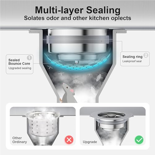 Colador para fregadero de cocina 3 en 1 con filtro de acero inoxidable miniatura 5