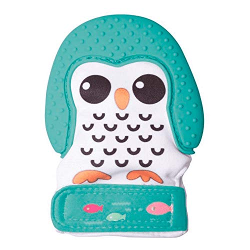 Luva Mordedor Pinguim Verde Girotondo Baby, Girotondo Baby, Azul/Verde/Branco/Preto