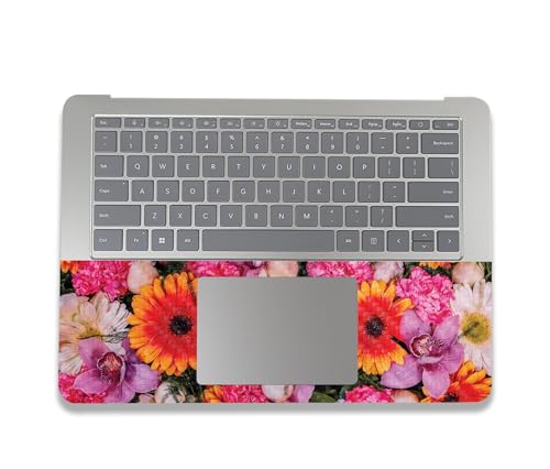 Image of MightySkins Carbon Fiber Skin Compatible with Microsoft Surface Laptop Studio 2 (2023) Full Wrap Kit - Watered Flowers | Protective, Durable Textured Carbon Fiber Finish | Made in The USA