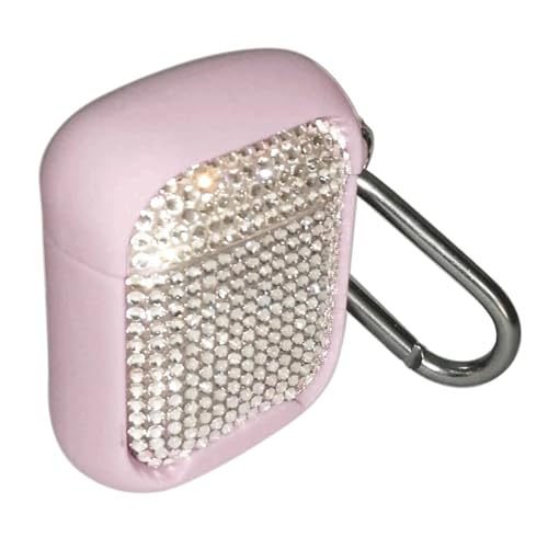 Image of Bling Rhinestone Case for AirPods with Metal Keychain,High Quality Hand Glued Diamond Soft Silicone+Hard PC Protective Cover, Compatible with Apple AirPods 2nd /1st Generation Charging Case