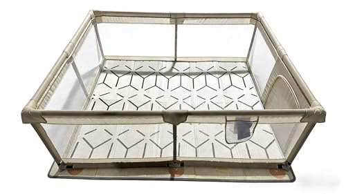 Laufgitter Baby mit Matratze,150×180cm Laufstall Baby mit...