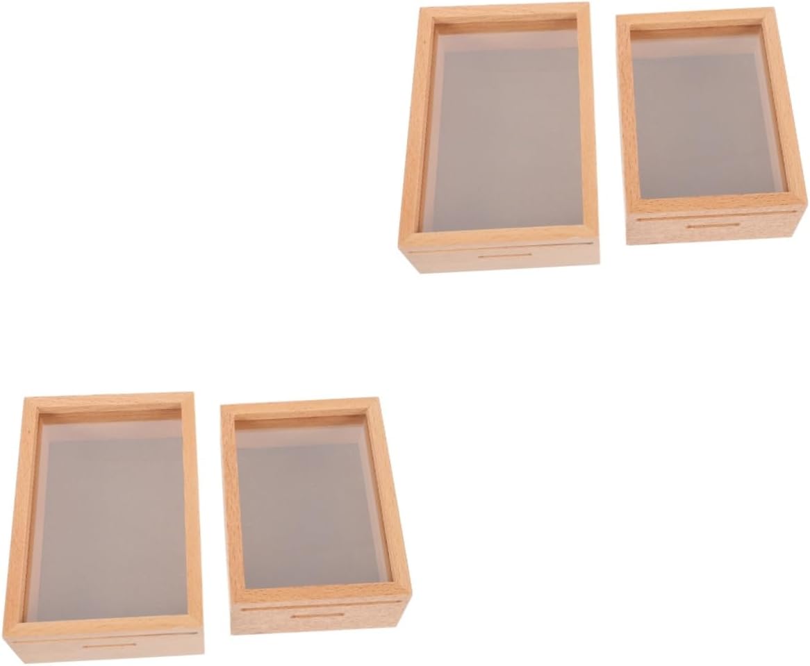 Didiseaon 4pcs Multi-Functional Wooden Piggy Bank Photo Frame Money Saving Box for Boys and Girls Creative Bank Window for Desktop Display and Financial Management