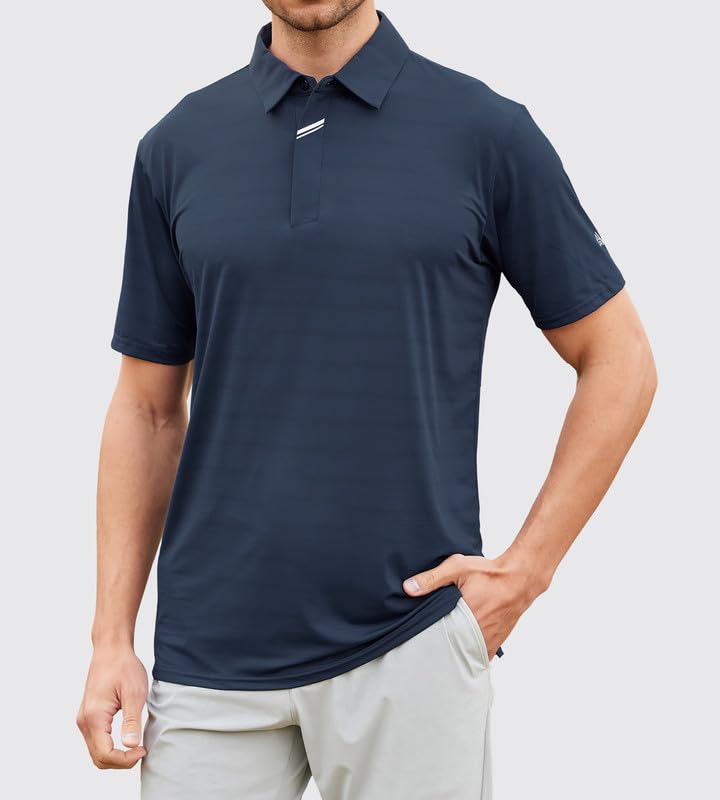 Image of Damipow Premium Golf Shirts for Men Dry Fit Performance Polo Short Sleeve Collared Shirt