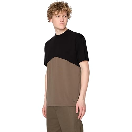 Armani Exchange mens Oversized Heavy Cotton Jersey Colorblock Jumper