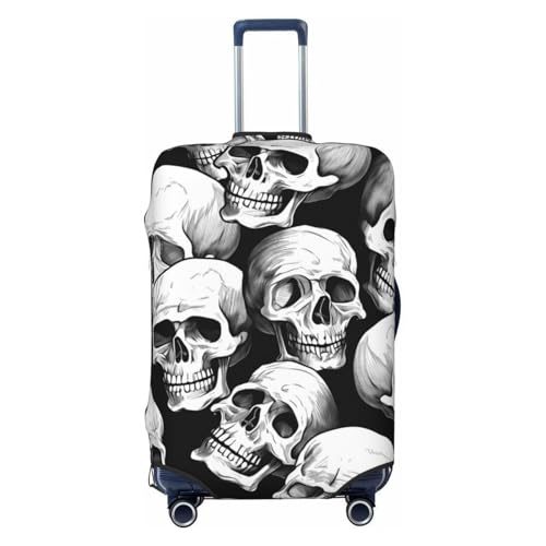 Halloween Skeleton Luggage Cover Elastic Suitcase Protector Ftis 25-28 Inch Suitcase Cover for Luggage