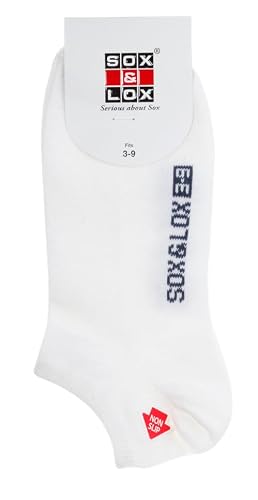 Sox & Lox Women's White Sneaker Casual Socks 3-9