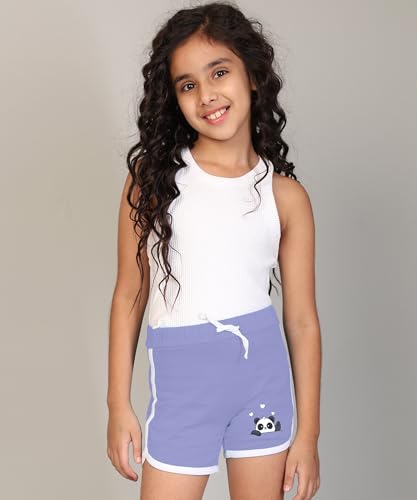Image of KYDA KIDS Girls 100% Pure Cotton Printed Shorts | Regular Fit Soft Breathable Summer Wear | Multicolor Kids Shorts (Pack of 3)