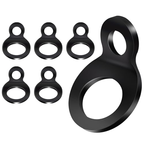 Oualhoo Black Heavy Duty Tie Down Strap Rings, Small Tie Down Attachment Points for Secure Lashing, Tie-Down Anchors, Truck Bed Hook Points, 6 PCS