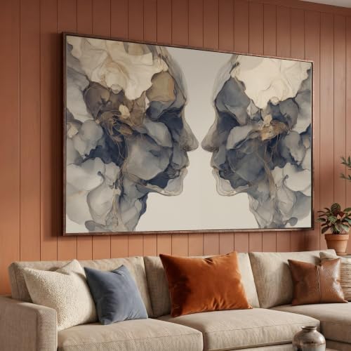 Toile abstraite visages contemporaine TONGYINLI 50x75 cm avec cadre