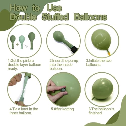 Image of Green White Balloon Garland Double Stuffed Sage Green Gold Pearl White Balloons Arch Kit Dusty Pastel Cream Sand Latex for Christmas Baby Shower Birthday Engagement Party Decorations